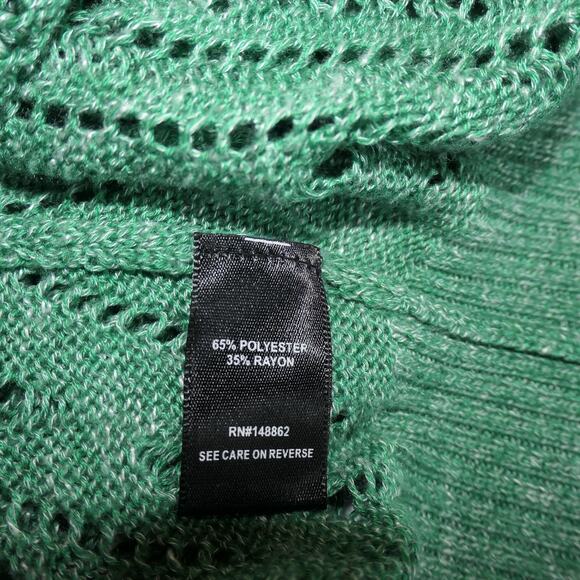 Torrid Sweater Womens 2X Green Open Knit Pullover Short Dolman Sleeve V Neck - Picture 9 of 10